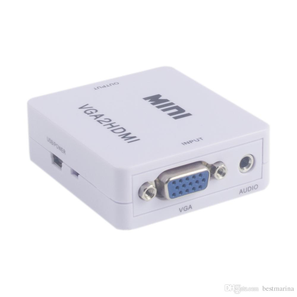 Mini Conversor Hd Video Converter VGA Fêmea Para HDMI Fêmea 1080p Branco SobralTec